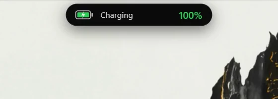Charging readout with percentage